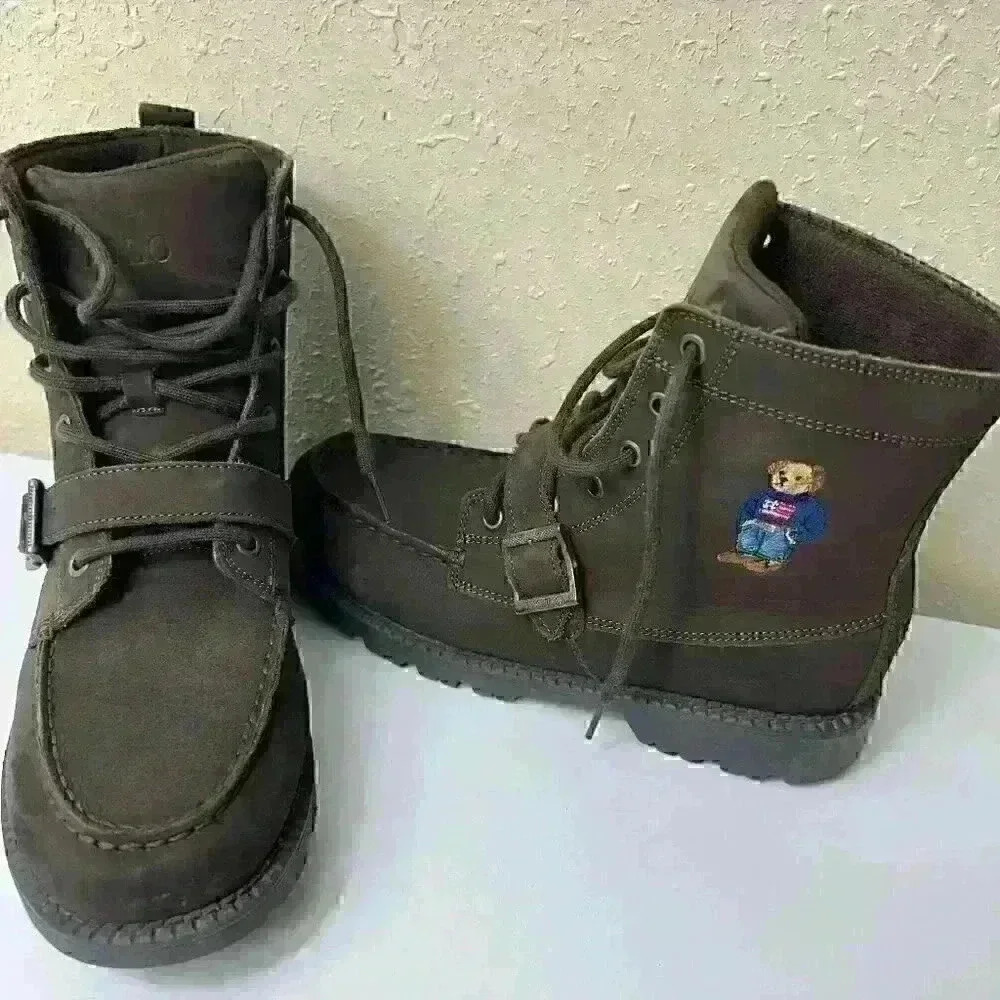 Polo Ralph Lauren Ranger Bear boys 6 womens sz 8  Boots Brown